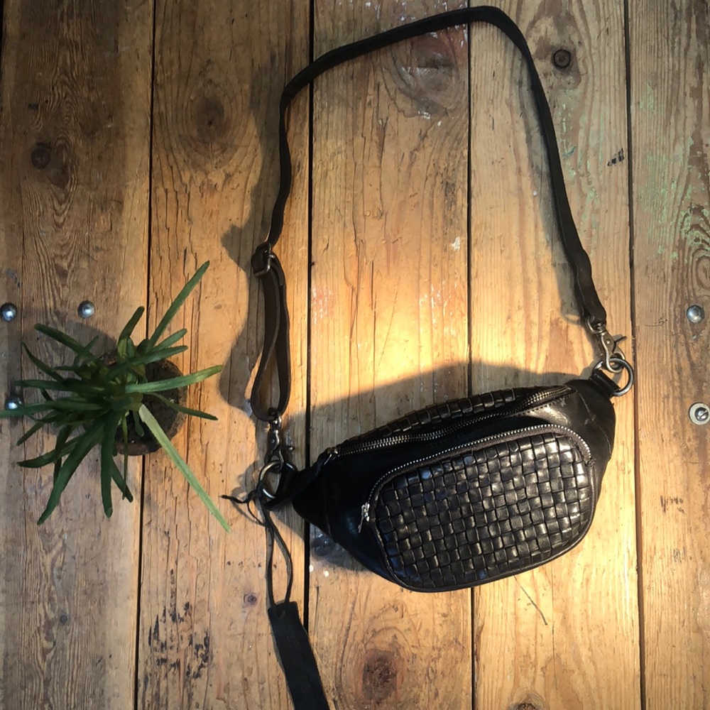 Woven Black Sling Bag